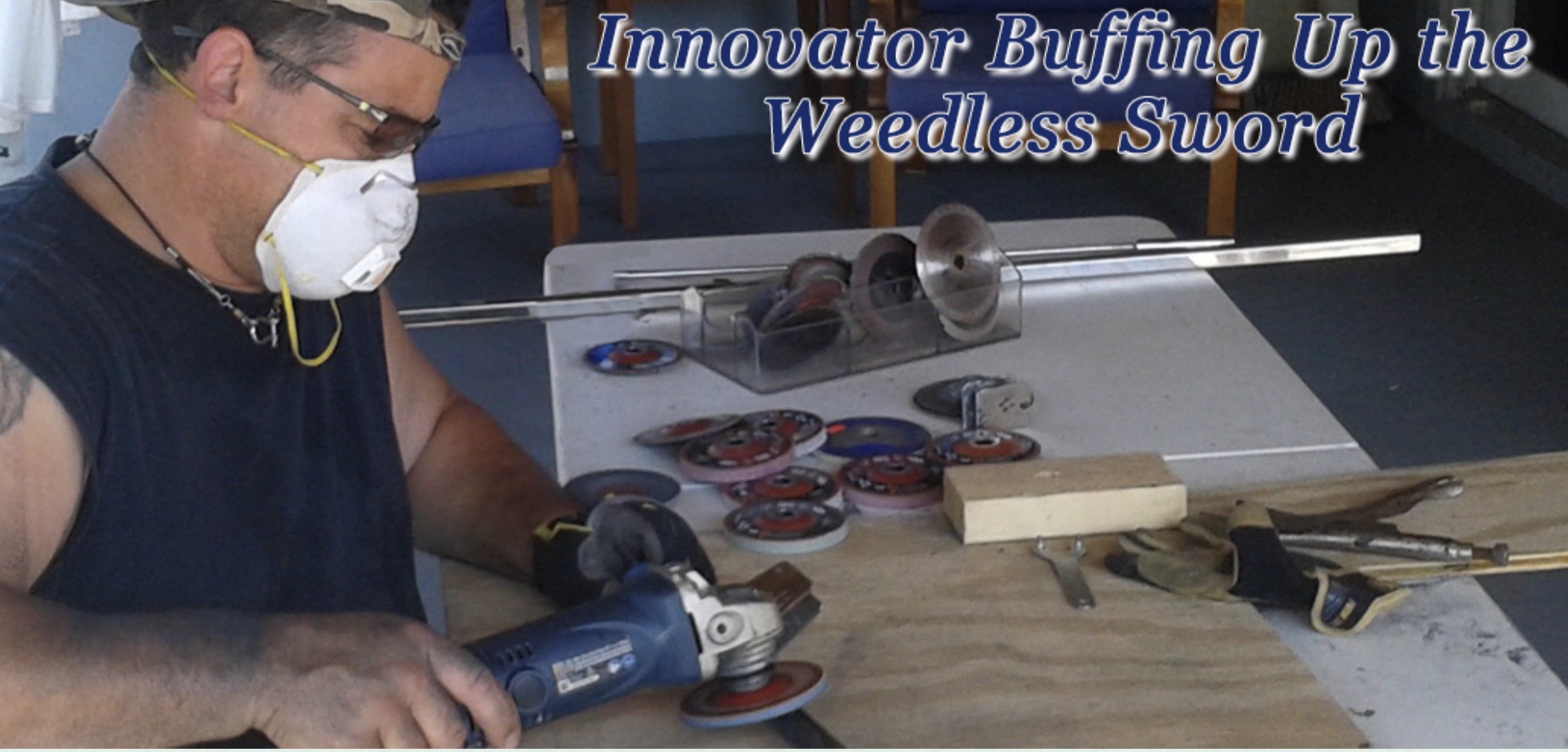 A Man Using A Grinder To Work On Metal